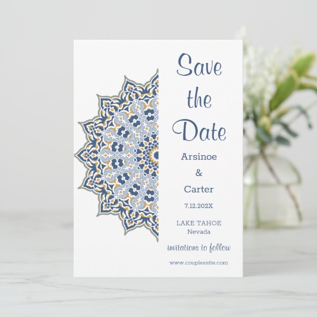Save The Date Noir et or Mandala Mariage Enregistrer la date (Debout devant)
