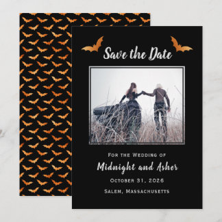 Save The Date Noir Halloween Mariage Gothique Enregistrer La Dat