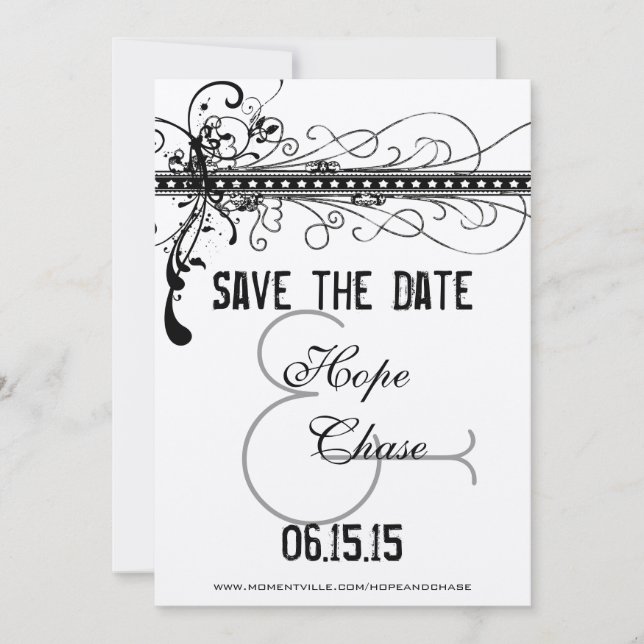 Save The Date Noir Renaissance médiévale mariage Enregistrer la  (Devant)