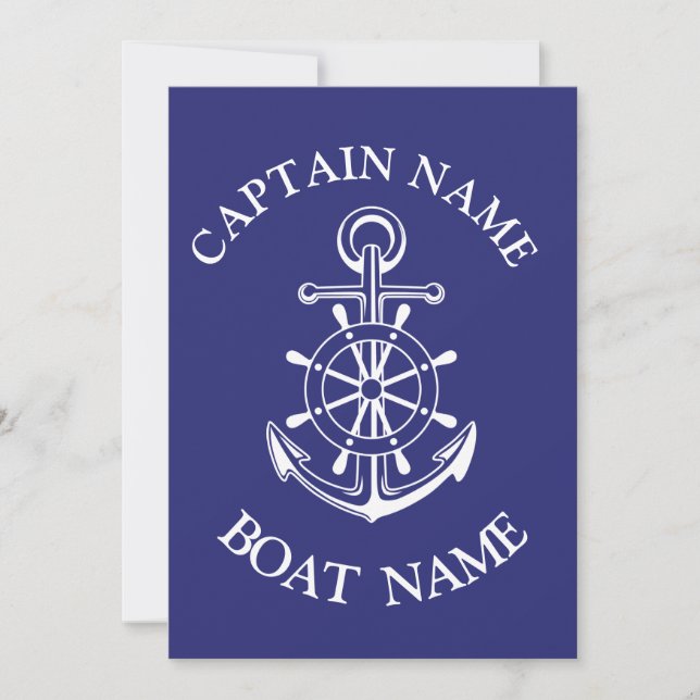 Save The Date Nom du capitaine de bateau sur mesure marine marin (Devant)