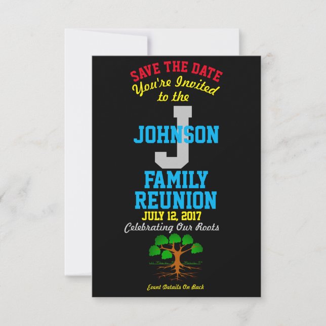 Save The Date Nom Famille Réunion Événement Toute Date (Devant)