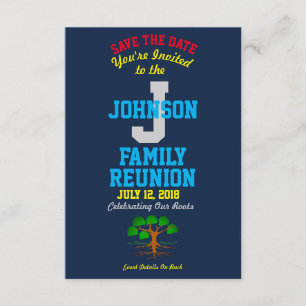 Save The Date Nom Marine Couleur Famille Réunion avec n'importe 