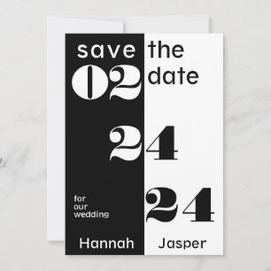 Save The Date Nombres de rendez-vous cool Typographie Mariage no