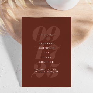 Save The Date Nombres gras terracotta moderne tendance