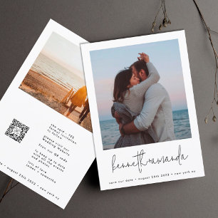 Save The Date Noms De Photo Personnalisés Modernes Code Qr Simpl