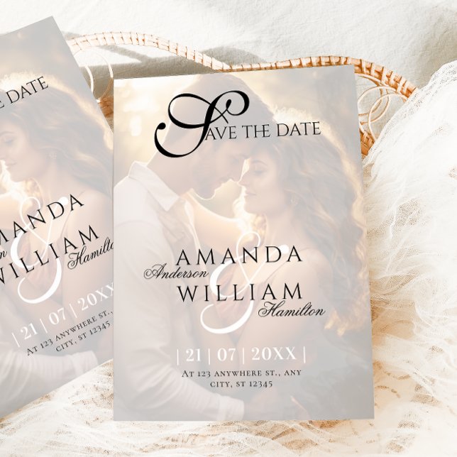 Save The Date Noms élégants modernes Script Mariage photo (Créateur téléchargé)