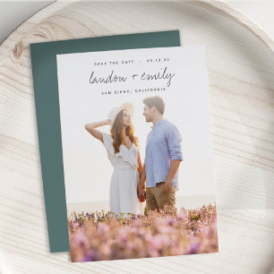 Save The Date Noms esquissés Photo verticale