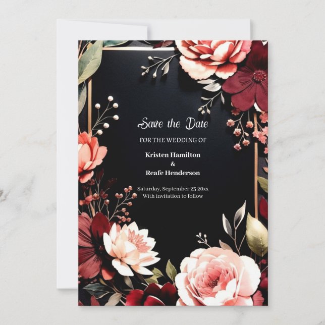 Save The Date Non Photo Élégance de Bourgogne (Devant)