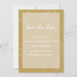 Save The Date Non Photo Simple Savannah Green Flower