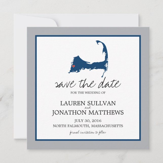 Save The Date North Falmouth Cape Cod Mariage Enregistrer la dat (Devant)