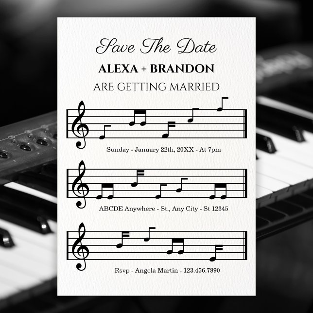 Save The Date notes de feuille de musique Mariage (Créateur téléchargé)