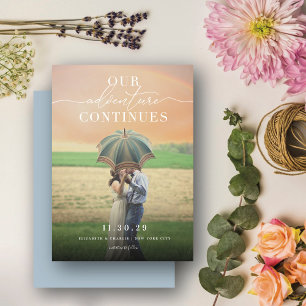 Save The Date Notre aventure continue Chic Classic Script Photo