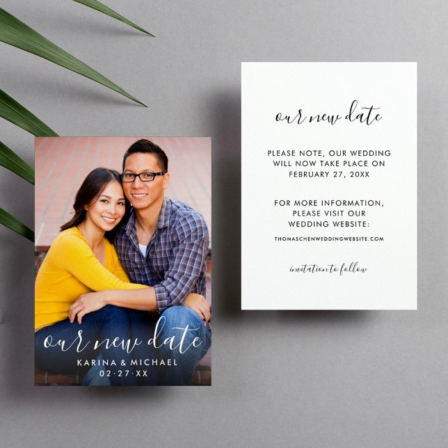 Save The Date Notre nouvelle date manuscrite script Mariage phot (Créateur téléchargé)