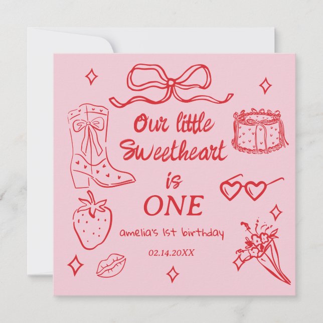 Save The Date Notre petite chérie a un anniversaire (Devant)