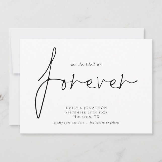 Save The Date Nous avons décidé d'enregistrer la date pour Forev (Devant)