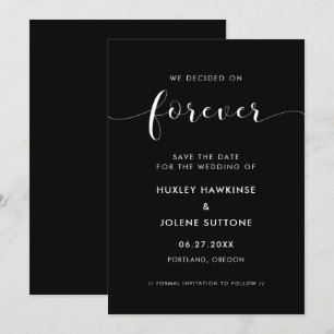 Save The Date Nous avons décidé pour toujours Elegant noir et bl
