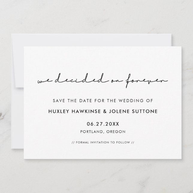 Save The Date Nous avons décidé pour toujours Moderne minimalist (Devant)