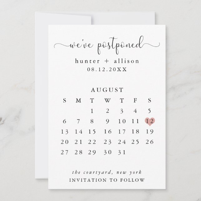 Save The Date Nous avons repoussé | Calendrier (Devant)