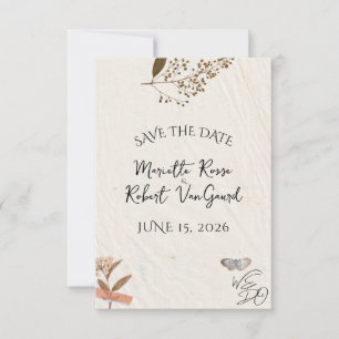 Save The Date NOUS FAISONS Fleurs pressées Mariage naturel et si