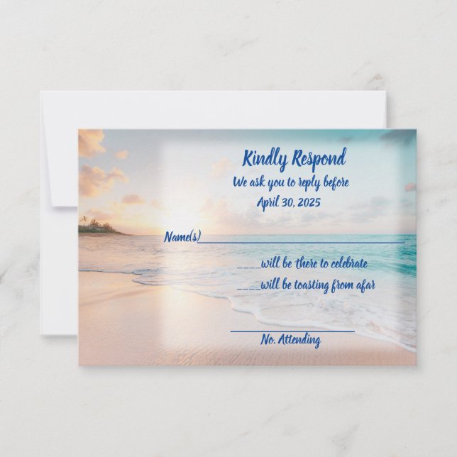 Save The Date Nous Le Faisons Sur La Plage RSVP (Devant)