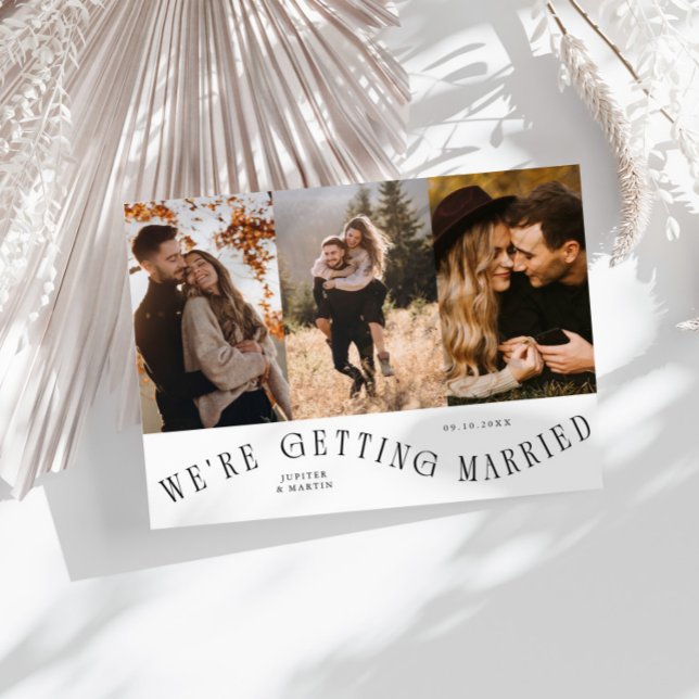 Save The Date Nous nous marions Multi Photo Blanc (Créateur téléchargé)