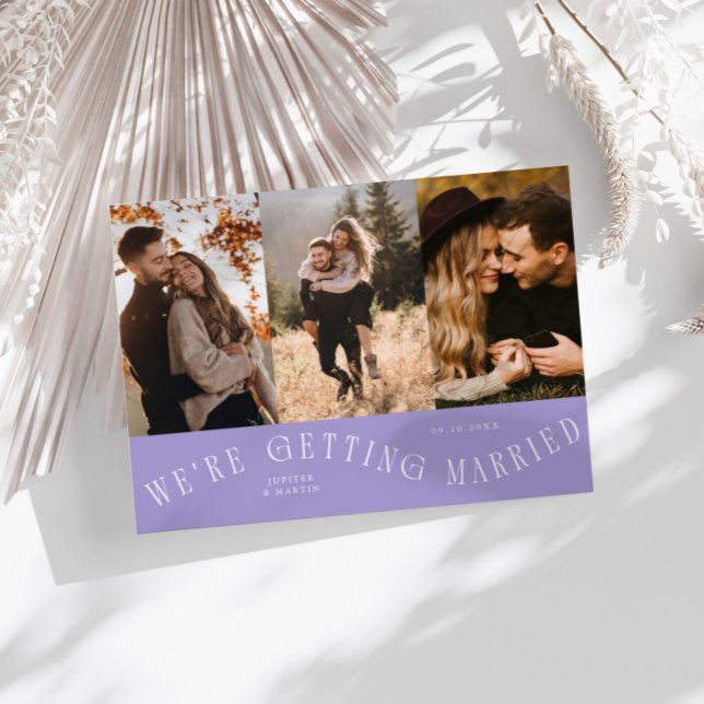 Save The Date Nous nous marions Multi Photo Lilas (Créateur téléchargé)