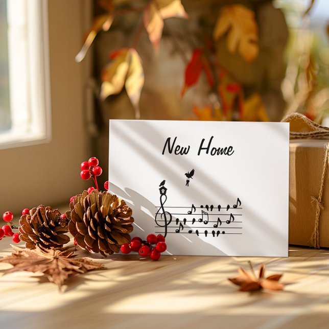 Save The Date Nouvelle maison, oiseau chanteur portant la clé de (Créateur téléchargé)