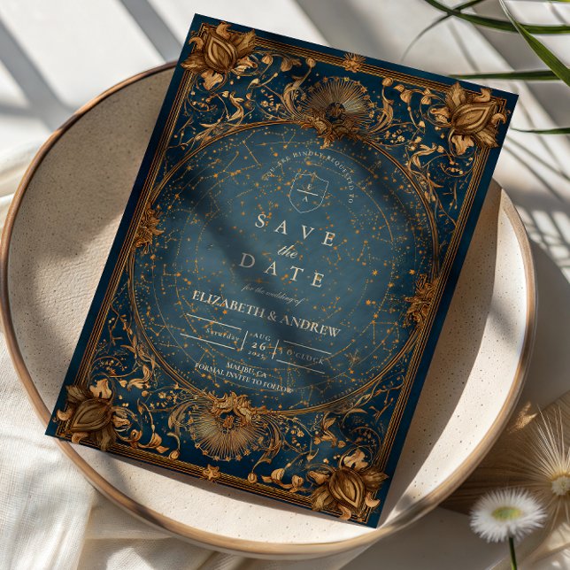 Save The Date Nuit étoilée dorée de mariage (Créateur téléchargé)