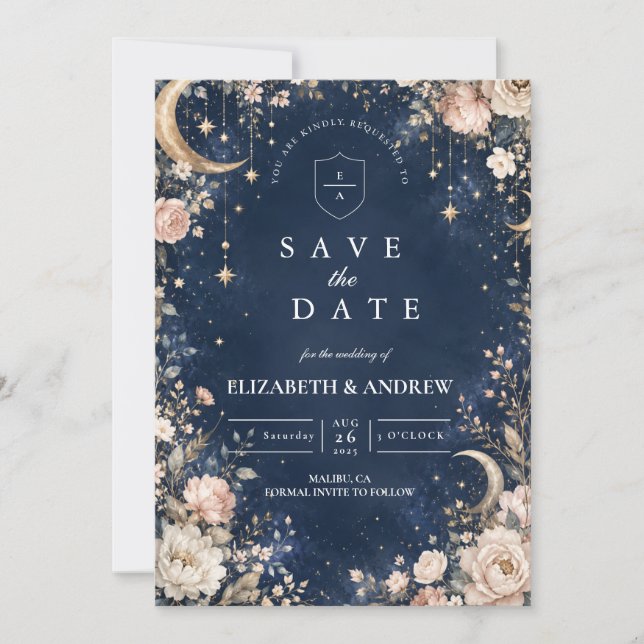 Save The Date Nuits Stellaires Célestes Mariage (Devant)