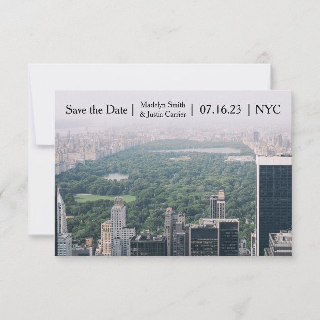 Save The Date NYC Central Park Photo - 3x5 Enregistrer la date (Devant)
