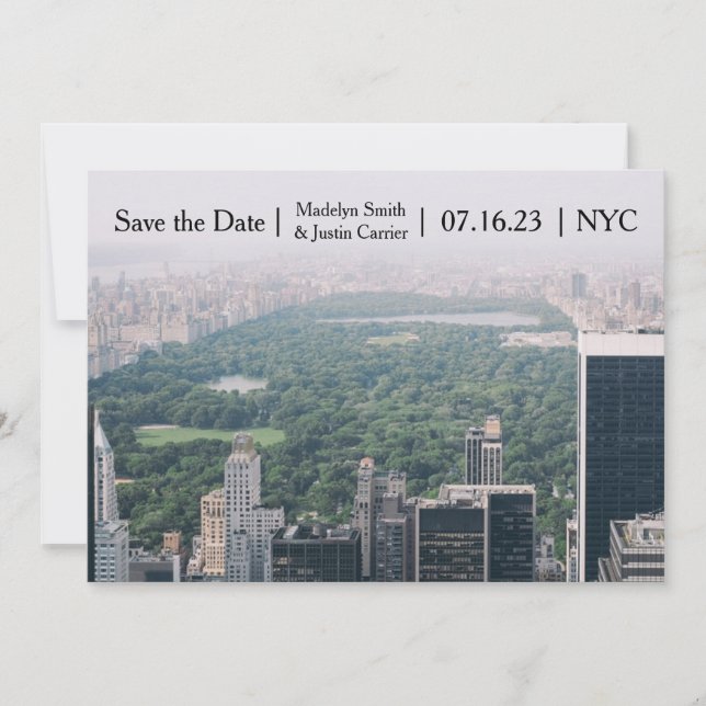 Save The Date NYC Central Park Photo - Enregistrer la date (Devant)