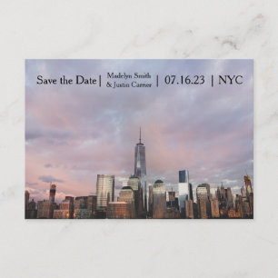 Save The Date NYC Freedom Tower Photo - 3x5 Enregistrer la date