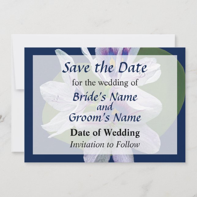 Save The Date Nymphéas de Lavande Enregistrez la Date (Devant)