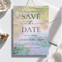 Nymphéas de Monet Faire Part de Date de Mariage