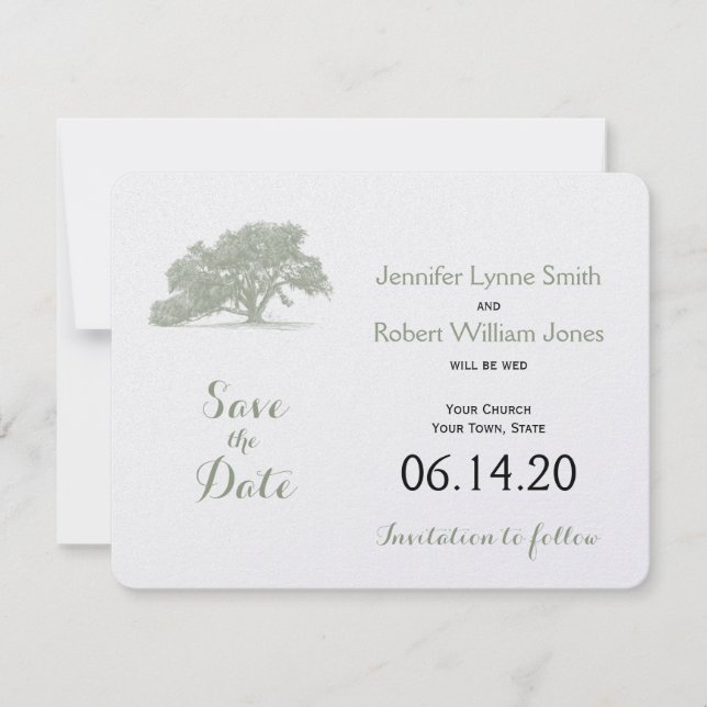 Save The Date Oak Tree Plantation Wedding Enregistrer la date (Devant)