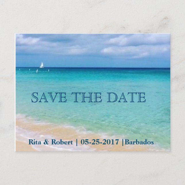 Save the date | Océan | Carte Faire-part postale (Devant)