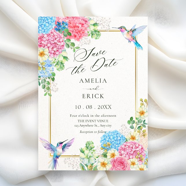 Save The Date Oiseau floral esthétique  (Créateur téléchargé)