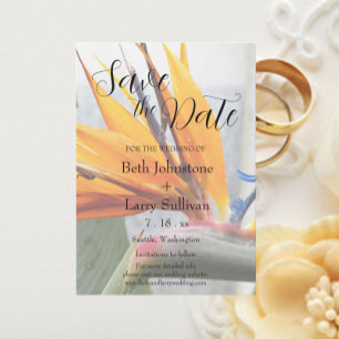 Save The Date Oiseau tropical du Paradis Mariage floral
