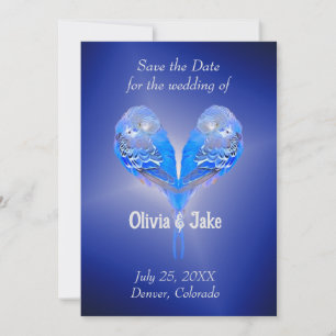 Save The Date Oiseaux bleus pâles sur bleu nuit Enregistrer la d
