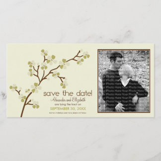Save The Date Olive/Ivory Cherry Blossom Enregistrer la date Pho