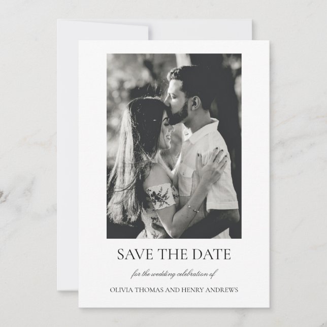Save The Date Olivia Elegant Christian Monogram Mariage photo (Devant)