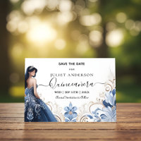 Ombre ivoire Ciel or Royal Blue Quinceaner
