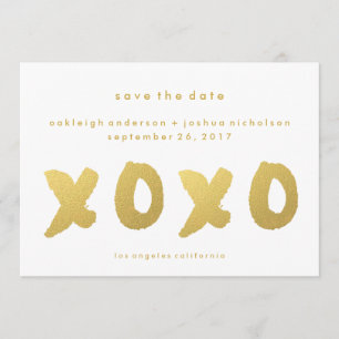 Save The Date Or chic   XOXO Simple Modern Enregistrer la date
