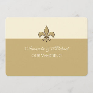 Save The Date Or Elegance Fleur de Lis Save la date