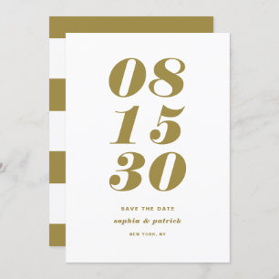 Save The Date Or et blanc Bold Typographie italique moderne