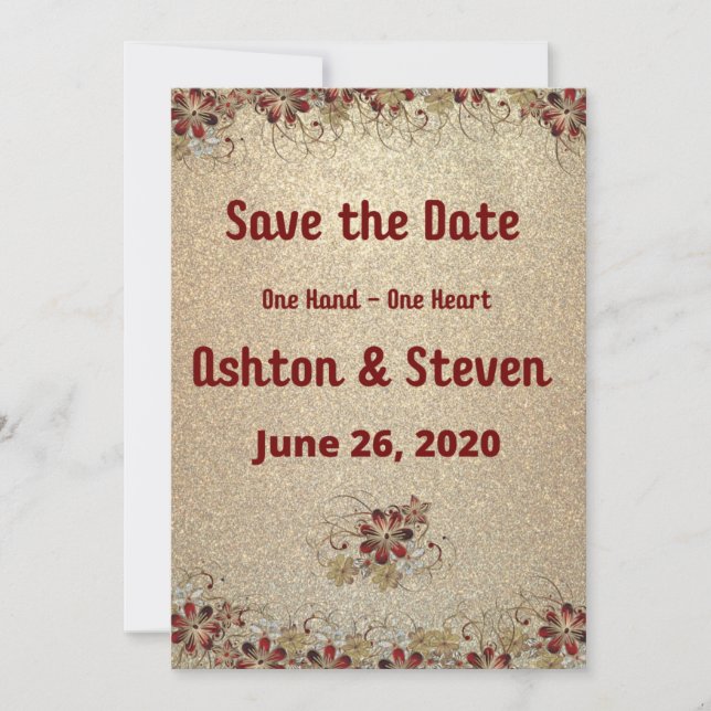 Save The Date Or et Parties scintillant (Devant)