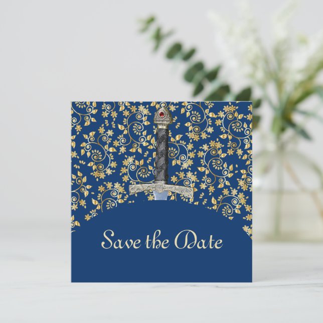 Save The Date Or Médiéval Enregistrer La Date (Debout devant)