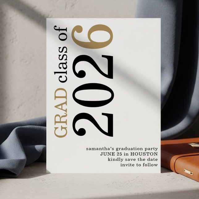 Save The Date Or Noir Moderne 2026. Remise des diplômes (Créateur téléchargé)