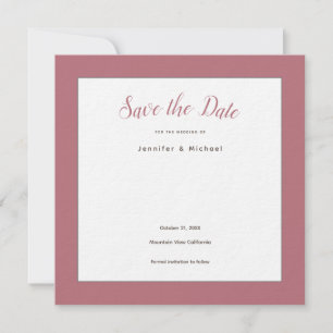 Save The Date Or Rose Blanc Minimaliste Professionnel