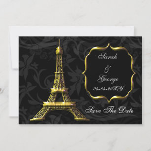 Save The Date or Tour Eiffel Mariage français Enregistrer la dat
